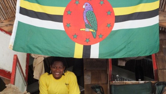 Dominica Flag & Lady